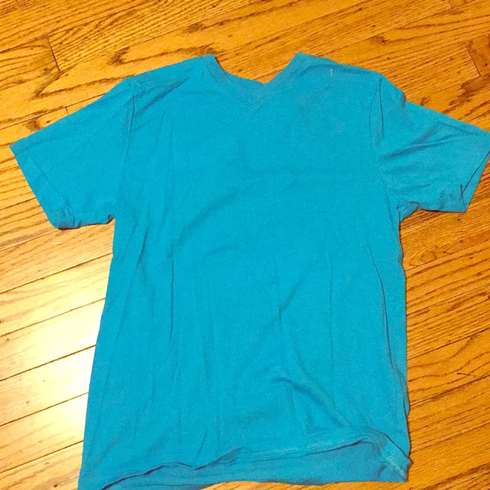 Blue v neck shirt